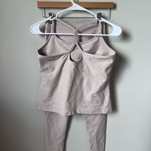 BEYOND YOGA Beige Tank Top and Leggings Set
